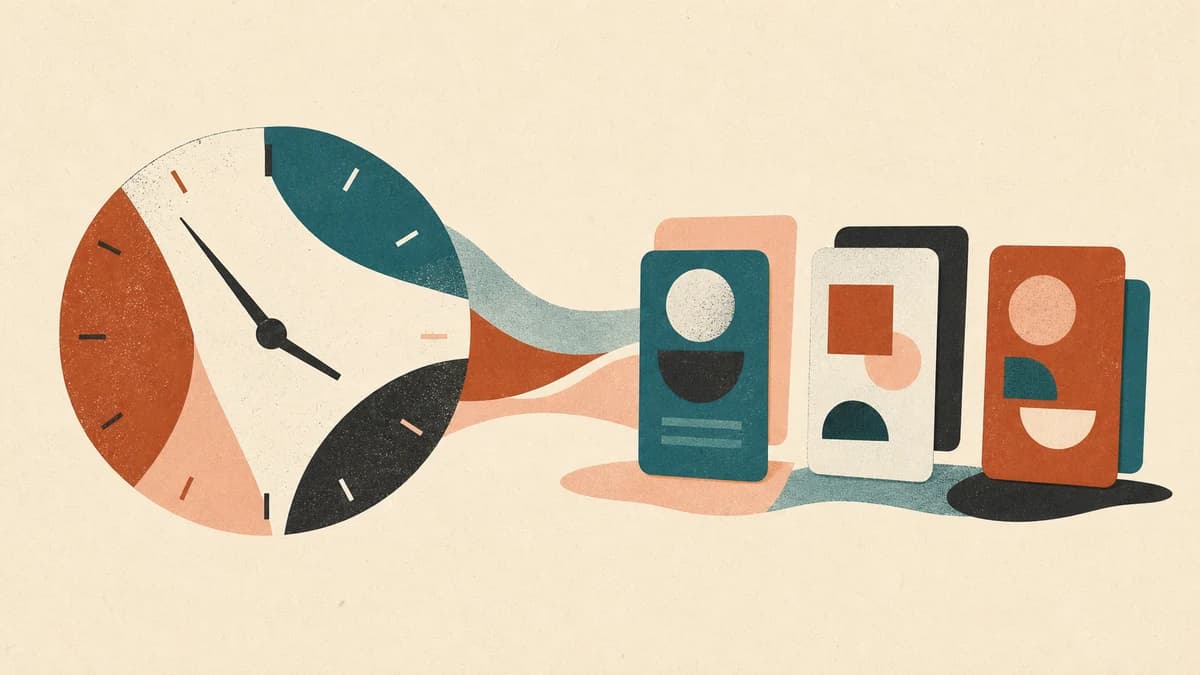 An editorial illustration of movable work blocks arranged across a day, with open space between periods of focused work, routine tasks, and rest.